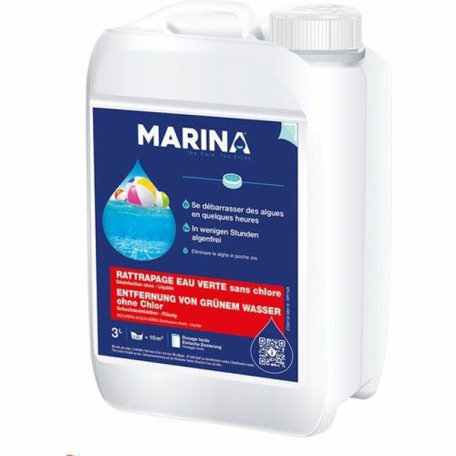 Marina - Anti-algues choc sos rattrapage eau verte 3 l