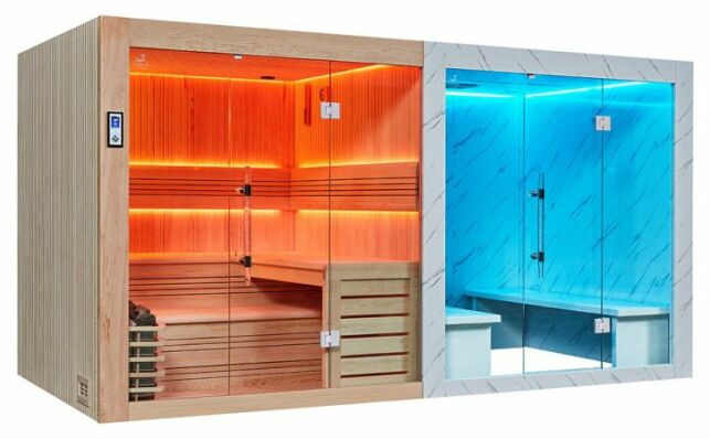 Combiné sauna-hammam Sequoia, par Boreal Sauna® 