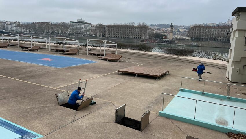 Intervention de RÉSOBORVO sur le mythique bassin du Centre Nautique Tony Bertrand à Lyon&nbsp;&nbsp;