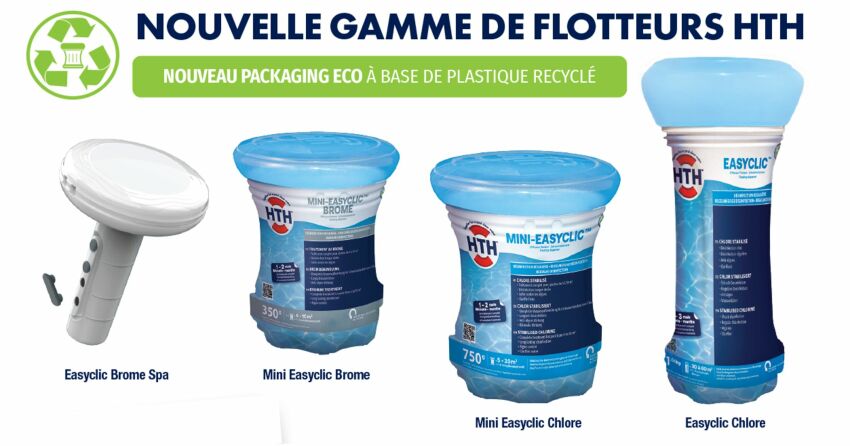 Nouveaux diffuseurs flottant de chlore stabilisé HTH EASYCLIC™&nbsp;&nbsp;