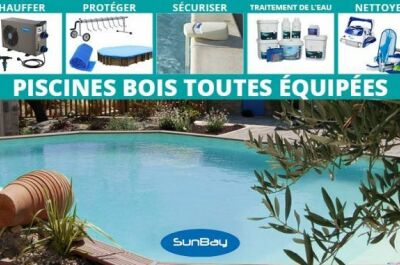 Une piscine en bois toute équipée avec Jardimagine